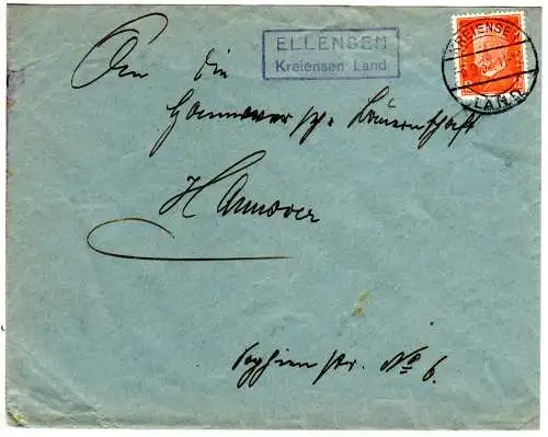 DR 1932, Landpost Stpl. ELLENSEN Kreiensen Land auf Brief m. 12 Pf. 