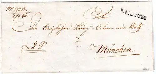 Bayern, R.4. Laufen klar auf schönem Brief n. München