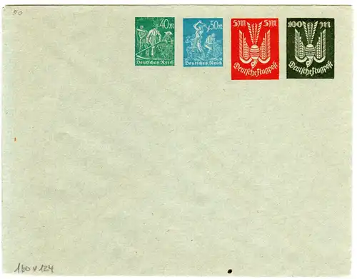 DR, ungebr. Privatganzsache Umschlag (160X124 mm) m. 4 Infla Wertstempeln