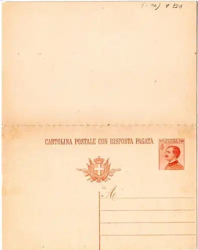 Italien P 57 A, ungebr. 30+30 C. Doppelkarte Ganzsache