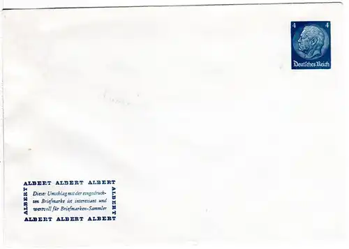 DR, ungebr. 4 Pf. Privatganzsache Umschlag ALBERT (Chemische Werke).