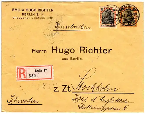 DR, 25 Pf. Zusatzfr. auf 25 Pf. Privatganzsachenumschlag v. Berlin n. Schweden