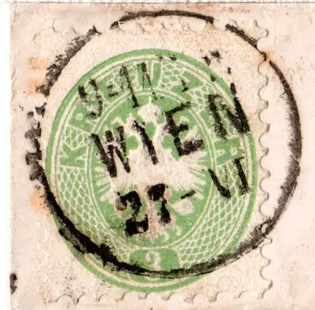 Österreich 1866, EF 3 Kr. auf Orts Brief v. Wien