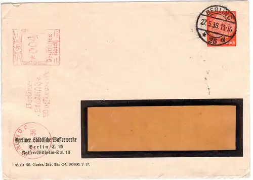 DR, gebr. 8 Pf. Privatganzsache Umschlag Berliner Städtische Wasserwerke