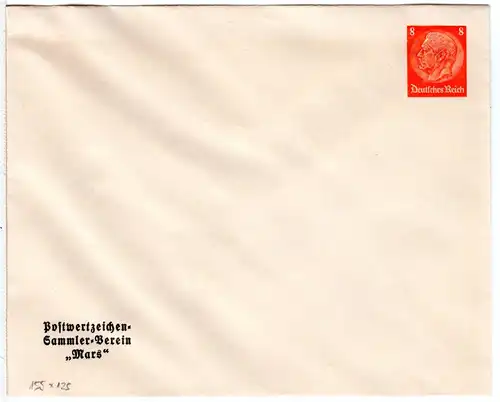 DR, ungebr. 8 Pf. Privatganzsache Umschlag Postwertzeichen-Sammler-Verein Mars.