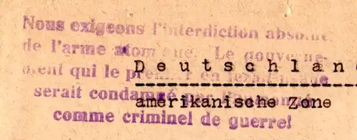 Polen 1950, 5+80 Zt. auf R-Brief v. Katowice m. Atomwaffen Propagandastempel