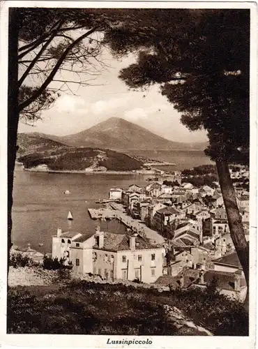 Italien 1940, Besetzung in Kroatien, AK v. Lussinpiccolo m. 3 Marken und Zensur