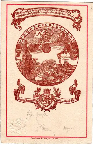 Bayern 1899, gebr. 5 Pf. Privatganzsache Niederbayr. Bundesschiessen Passau