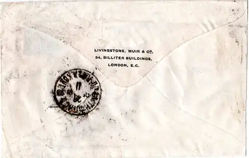 GB 1892, 2 1/2d auf Brief v. London via Russland n. Persien