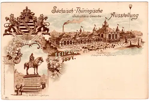 DR, ungebr. 5 Pf. Privatganzsache Karte Sächs.-Thüringische Ausstellung Leipzig.