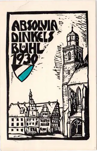 Dinkelsbühl, Absolvia 1930, m 8 Pf. gebr. AK