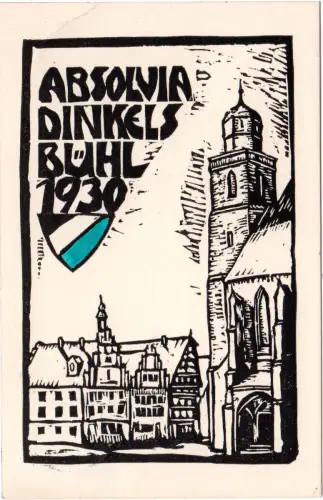 Dinkelsbühl, Absolvia 1930, m 8 Pf. gebr. AK