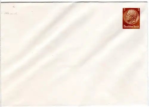 DR, ungebr. 3 Pf. Hindenburg Privatganzsache Umschlag
