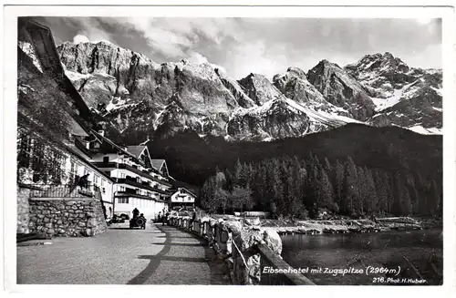 Garmisch Grainau, Eibsee Hotel, 1936 gebr. sw-Foto-AK