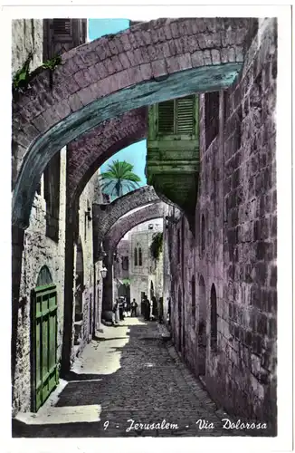 Israel Palästina, Jerusalem, Via Dolorosa, ungebr. Farb-AK