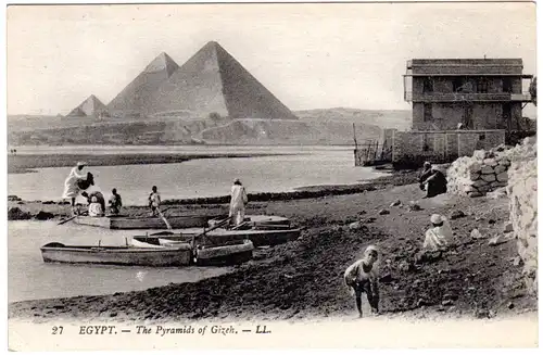 Ägypten, The Pyramids of Gizeh, alte ungebrauchte sw-AK