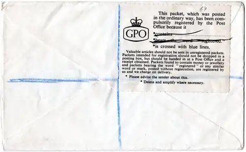 GB 1973, 2x5d auf Einschreiben Brief v. Dunstable n. Bradford m.3 Portomarken