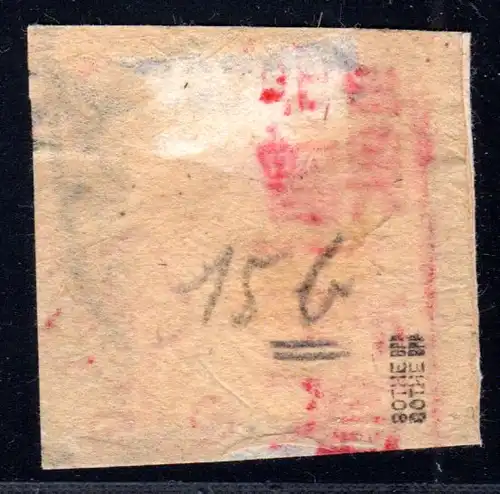 DP China 15b, 5 Pf. dunkelorangebraun auf Briefstück m. Stpl. Weihsien. Geprüft