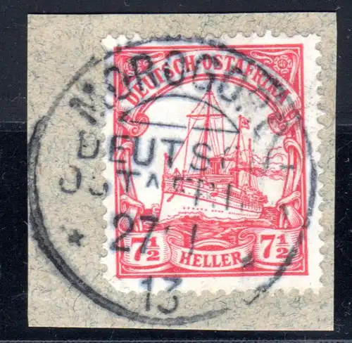 DOA 32, 7 1/2 H. auf Briefstück m. Stpl. MOROGORO
