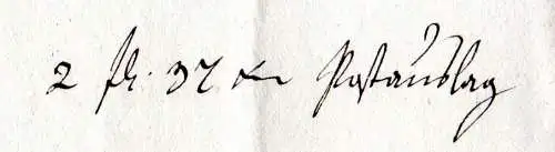 Bayern 1831, roter Ovalstpl. VON ANSBACH auf Post-Vorschuss Brief n. Oettingen