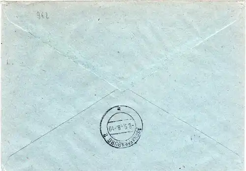 1948, 5 Mark auf Einschreiben-Eilboten Brief m. Reko-Stpl. v. Miltenberg