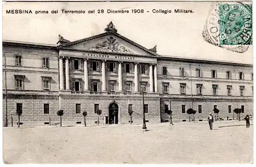 Italien, Messina prima del terremoto 1908, Collegio Militare, gebr. sw-AK