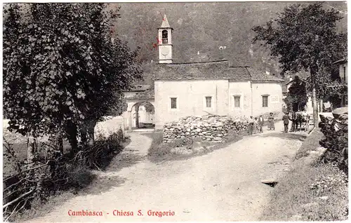 Italien, Cambiasca, Chiesa S. Gregorio, 1918 gebr. sw-AK m. Zensur