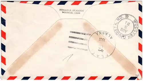 USA 1931, 2 C. auf Alaska 1st Flight Brief Bethel-Flat