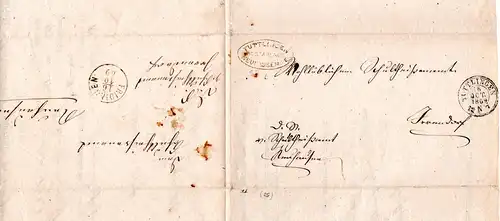 Württemberg 1869, Postablage Neuhausen u. innen K1 Fridingen auf Wende Brief 