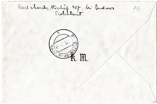 Böhmen und Mähren 1942, 7 Hitler Marken auf Reko Brief v. Budweis n. Österreich