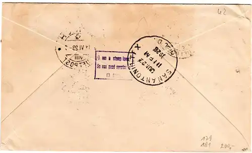 Schweiz 1928, 15+35 C. Flugmarken auf Luftpost Brief v. Zürich via London n. USA