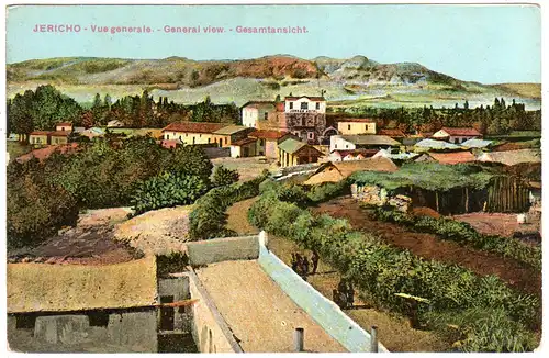 Palestina, Jericho, Gesamtansicht m. Jordan Hotel, ungebr. Farb-AK