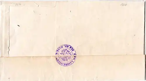 DR 1896, Frei lt. Avers No.21 Kgl. Pr. Landrath auf Brief v. Worbis