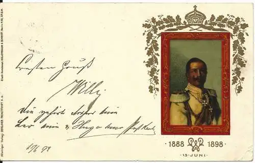 DR Private Stadtpost Berlin Packet Fahrt, 1898 gebr. 10 Pf. Jubiläums Ganzsache