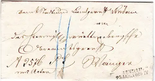 Bayern 1869, L2 Lindau auf "11" Kr. Porto Brief n. Württemberg