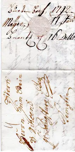 Bayern 1792, Porto Brief v. Burtenbach n. Kempten