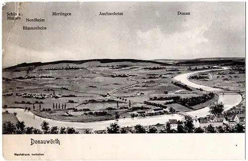 Donauwörth m. Umgebebung Auchsesheim, Bäumenheim usw., ungebr. Pernat sw-AK