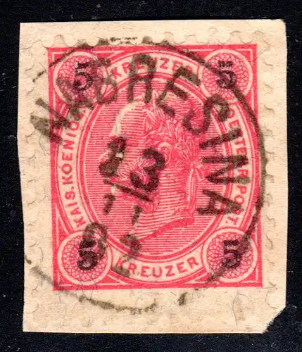 Österreich, Küstenland-K1 NABRESINA klar auf Briefstück m. 5 Kr.