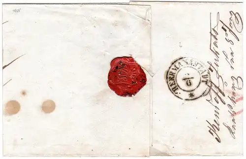 Österreich 1855, breitrandige 3 Kr. auf Brief m. Siebenbürgen-K1 KARLSBURG