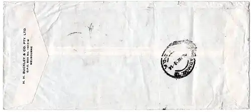 Australien 1953,15 Marken auf Luftpost Brief v. Melbourne n. Mexiko