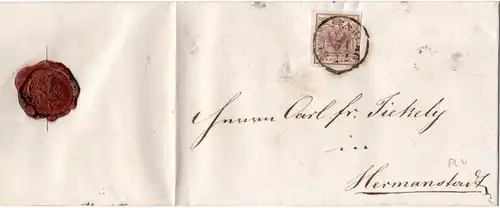 Österreich, allseits breitrandige 6 Kr. auf Brief m. K1 Klausenburg