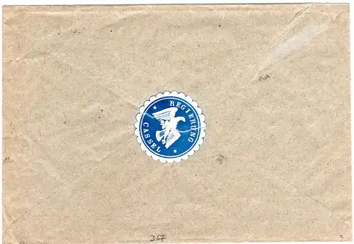 DR 1922, MeF 4er-Block 3 Mk. Dienst auf  Brief v. Cassel n. Cahnsdorf b. Luckau