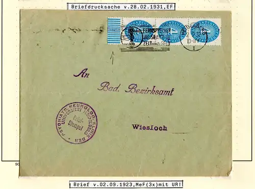 DR 1932, MeF 4 Pf. Dienst auf Brief der Uni Klinik Heidelberg