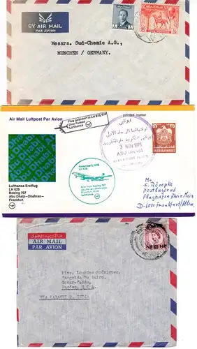 Arabische Staaten 1958/94, 11 Luftpost Briefe, dabei 3 Reko od. Express