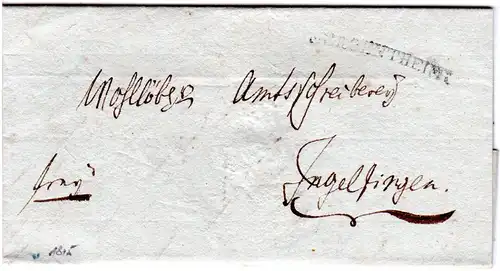 Württemberg 1815, L1 MERGENTHEIM auf Franko Brief n. Ingelfingen