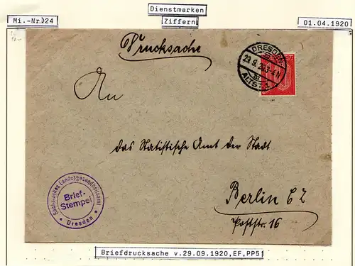 DR 1920, 10 Pf. Dienst auf Drucksache des Sächsischen Gesundheitsamts. Geprüft