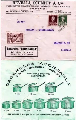 Argentinien 1931, 2+10 C. auf Firmen Umschlag m. Feliz Navidad Weihnachts Marke