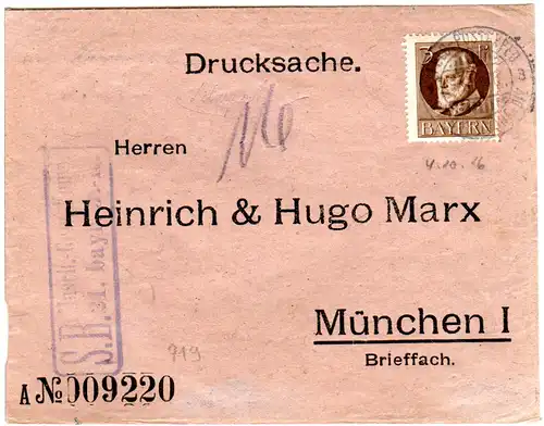 Bayern 1916, EF 3 Pf. Ludwig auf Feldpost Drucksache m. Truppenstempel