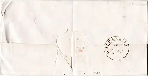 NDP 1869, nachverwendeter Braunschweig-K2 VORSFELDE klar auf Brief m. 1 Gr.