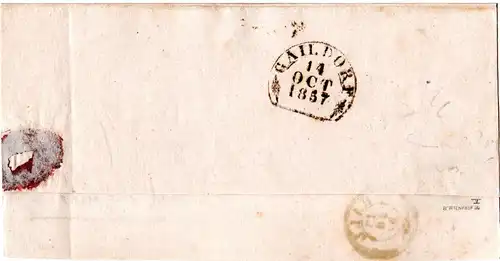 Württemberg 1857, breitrandige 3 Kr. gelb auf Briefteil m. K3 HALL. Geprüft.